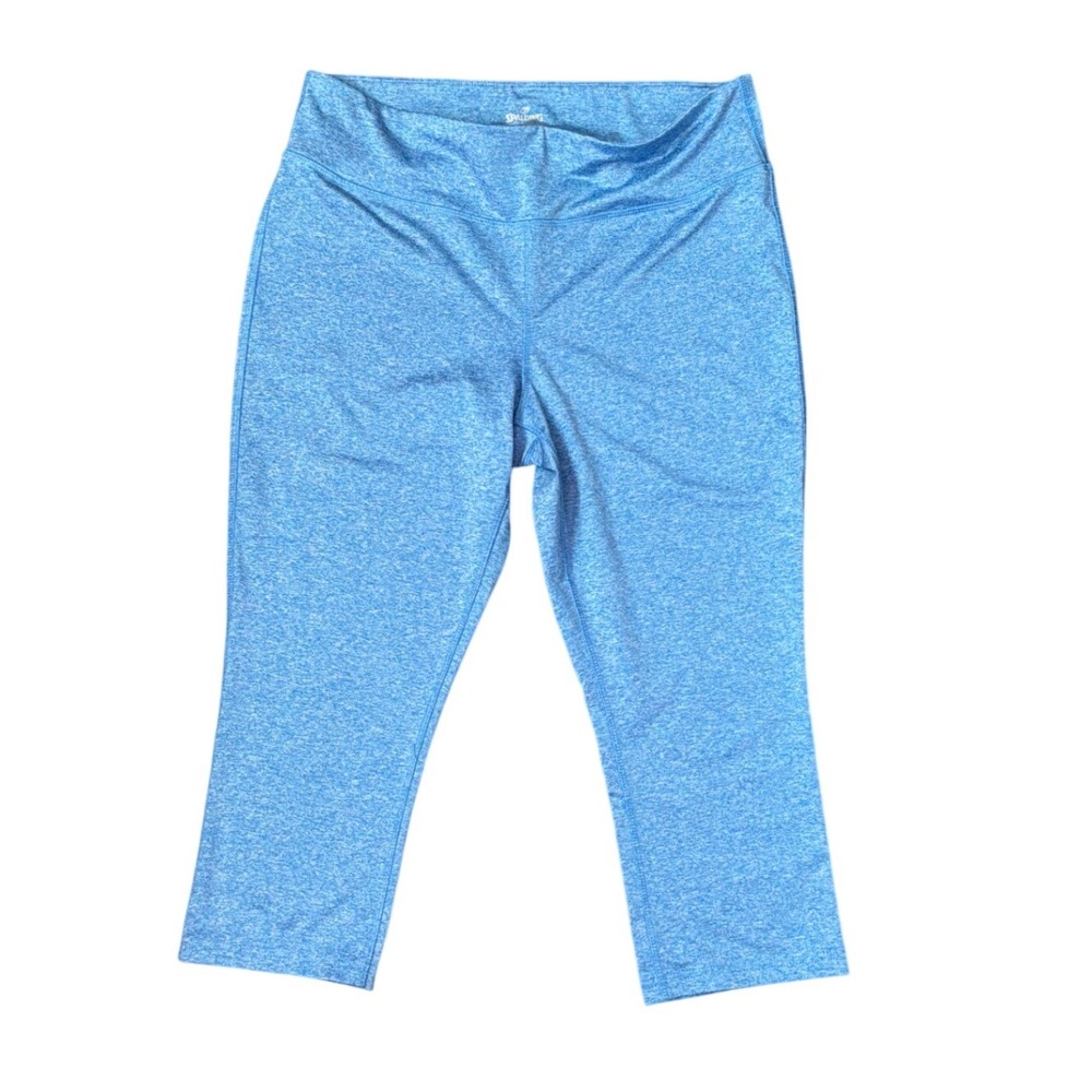 Spalding Womens‎ Blue Heather Capri Leggings XL Activewear Yoga Cropped Pants